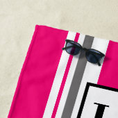 Strandhandtuch - Strandhütte Streifen in rosa (Beispiel)