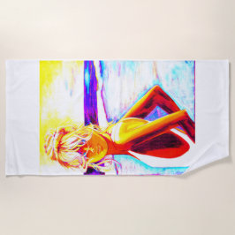 Strandhandtuch Vibrannt Beach Girl Image