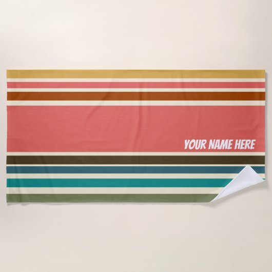Strandhandtuchkoralle Stripe Miami Sherbet Collect Strandtuch (Vorderseite)