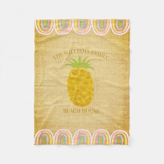 Strandhaus Ananas Fleecedecke (Vorderseite)