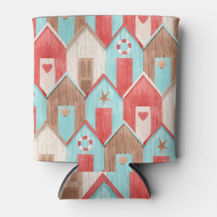 Strandhaus Aquarell: Retromuster. Dosenkühler