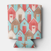 Strandhaus Aquarell: Retromuster. Dosenkühler (Rückseite)