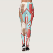 Strandhaus Aquarell: Retromuster. Leggings (Rückseite)