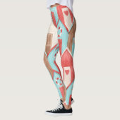 Strandhaus Aquarell: Retromuster. Leggings (Links)