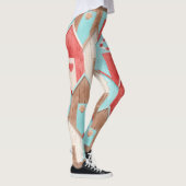 Strandhaus Aquarell: Retromuster. Leggings (Rechts)