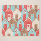 Strandhaus Aquarell: Retromuster. Sherpadecke (Vorderseite (Horizontal))