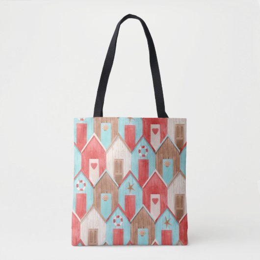 Strandhaus Aquarell: Retromuster. Tasche (Vorderseite)