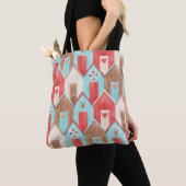 Strandhaus Aquarell: Retromuster. Tasche (Von Nahem)