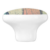 Strandhaus aus gestrichenem, aquamarinem Pfirsichs Keramikknauf (Seitenansicht)