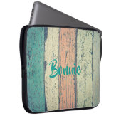 Strandhaus aus gestrichenem, aquamarinem Pfirsichs Laptopschutzhülle (Vorne Rechts)