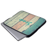 Strandhaus aus gestrichenem, aquamarinem Pfirsichs Laptopschutzhülle (Vorne Knopf)