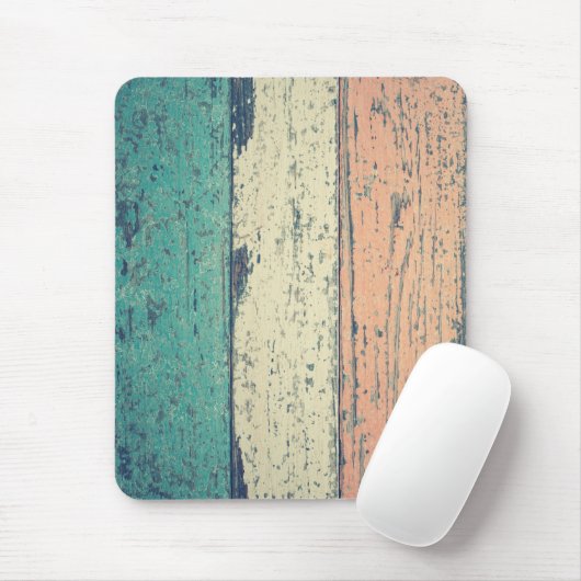 Strandhaus aus gestrichenem Holz am Ozean gestreif Mousepad (Mit Mouse)