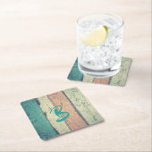 Strandhaus aus gestrichenem Holz am Ozean gestreif Rechteckiger Pappuntersetzer (Vor Ort)