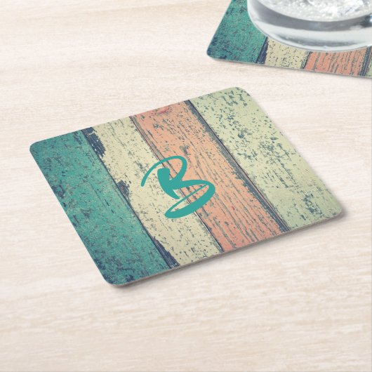 Strandhaus aus gestrichenem Holz am Ozean gestreif Rechteckiger Pappuntersetzer (angewinkelt)