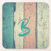 Strandhaus aus gestrichenem Holz am Ozean gestreif Rechteckiger Pappuntersetzer (Vorderseite)