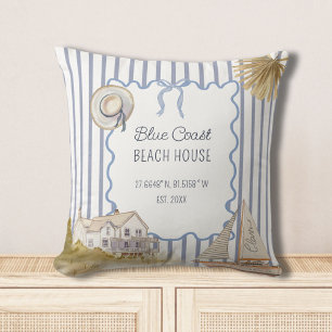 Strandhaus Blau Coastal Chic Blaue Streifen Kissen