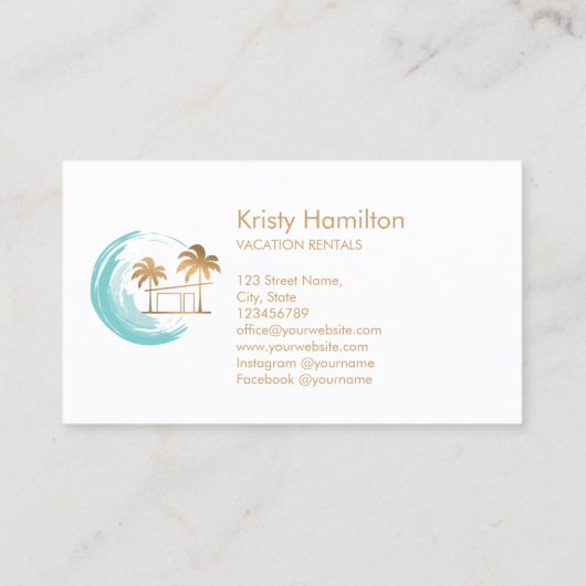 Strandhaus B'N'B Real Anwesen Visitenkarte (Rückseite)