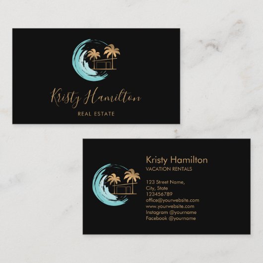 Strandhaus B'N'B Real Anwesen Visitenkarte (Vorne/Hinten)