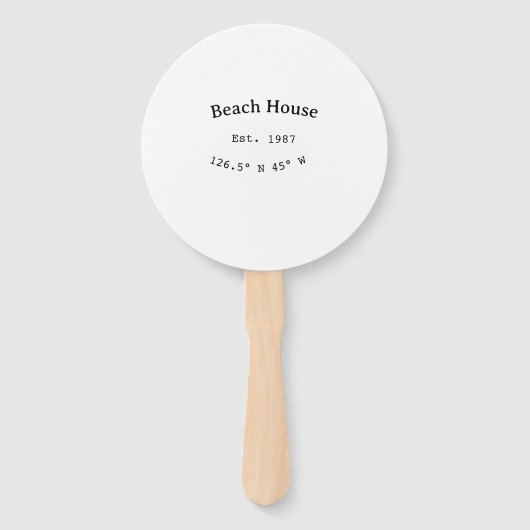 Strandhaus. Datum Jahr benutzerdefinierte Koordina Fächer (Rückseite)