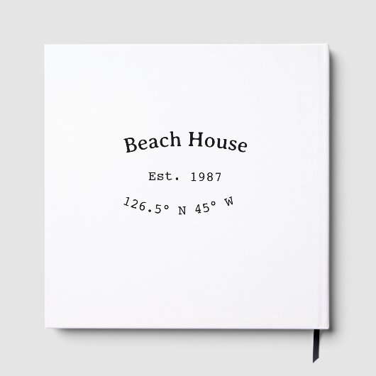 Strandhaus. Datum Jahr benutzerdefinierte Koordina Gästebuch (Rückseite)