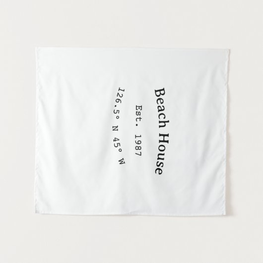 Strandhaus. Datum Jahr benutzerdefinierte Koordina Wandteppich (Vorderseite (Horizontal))