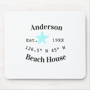 Strandhaus Datum Jahr benutzerdefinierte Koordinat Mousepad