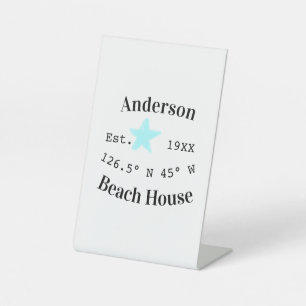 Strandhaus Datum Jahr benutzerdefinierte Koordinat Sockelschild