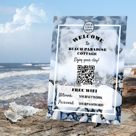 Strandhaus-Gast Willkommen Kostenloses WLAN QR-Cod Sockelschild