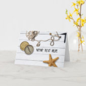 Strandhaus geklappte Grußkarte Karte (Gelbe Blume)