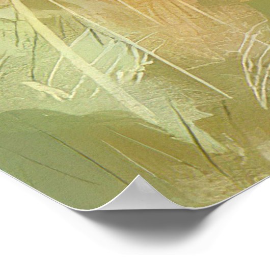 Strandhaus im Aquarellstil in hellen Farben Poster (Ecke)