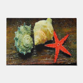 Strandhaus in rustikalem Aquarell Fußmatte (Vorderseite)