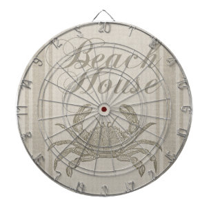 Strandhaus Krabbe Küste Küsten Vintage Dartscheibe