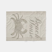 Strandhaus Krabbe Küste Küsten Vintage Fleecedecke (Vorderseite (Horizontal))