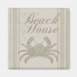Strandhaus Krabbe Küste Küsten Vintage Magnet