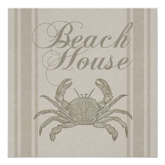 Strandhaus Krabbe Küste Küsten Vintage Poster (Vorderseite)