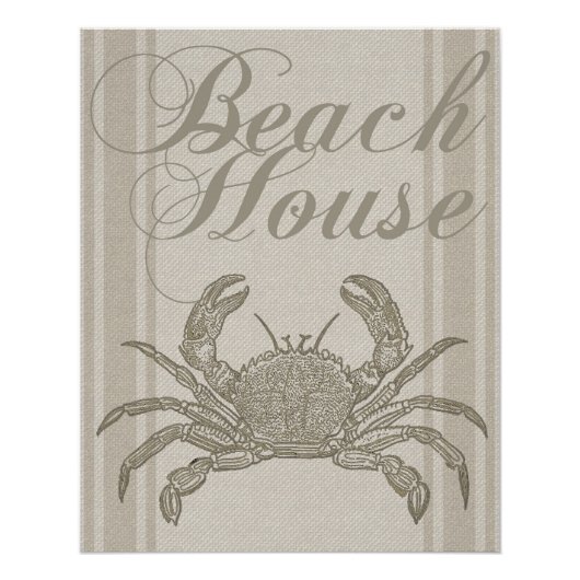 Strandhaus Krabbe Küste Küsten Vintage Poster (Vorderseite)