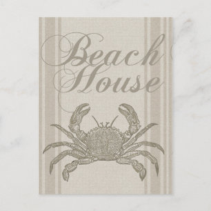 Strandhaus Krabbe Küste Küsten Vintage Postkarte