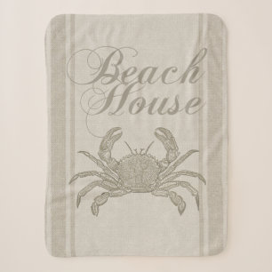 Strandhaus Krabbe Küste Küsten Vintage Sherpadecke