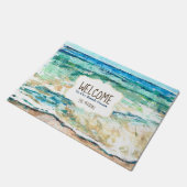 Strandhaus Küstenmalerei Willkommenstürme Mat Fußmatte (Schrägansicht)