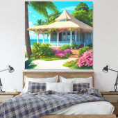 Strandhaus mit Meerblick Leinwanddruck (Insitu (Schlafzimmer))