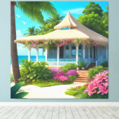 Strandhaus mit Meerblick Leinwanddruck (Insitu (Holzboden))