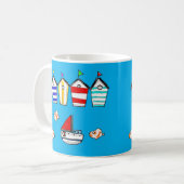 Strandhaus mit Meerwasser Kaffeetasse (Vorderseite Links)