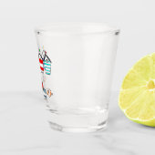 Strandhaus mit Meerwasser Schnapsglas (Rechts)