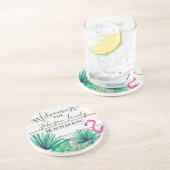 Strandhaus mit Namen für tropische Flora Willkomme Getränkeuntersetzer (Seite)