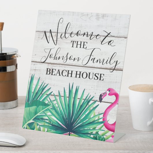 Strandhaus mit Namen für tropische Flora Willkomme Sockelschild (In Situ)