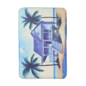 Strandhaus mit Palmen Badematte (Vorderseite Vertikal)