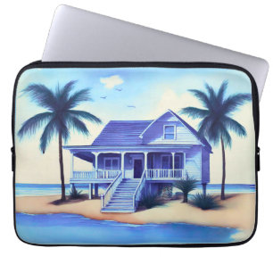 Strandhaus mit Palmen Laptopschutzhülle