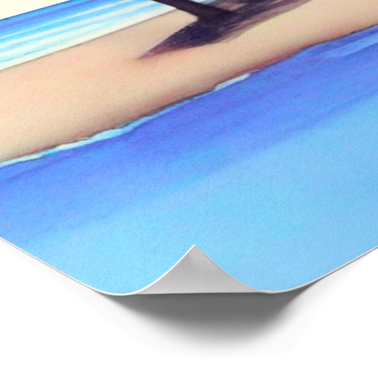 Strandhaus mit Palmen Poster (Ecke)