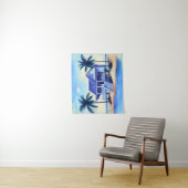 Strandhaus mit Palmen Wandteppich (Beispiel)