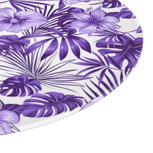 Strandhaus mit tropischem Blumenmuster Schneidebrett (Ecke)